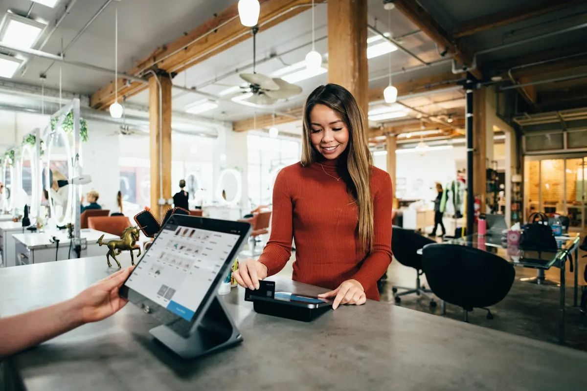 A retailer reviewing wholesale documents